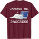 Funny Programming Cat Coding Coder Programmer Developer Men Women Girls Kids T-Shirt - T-Shirt | Maroon