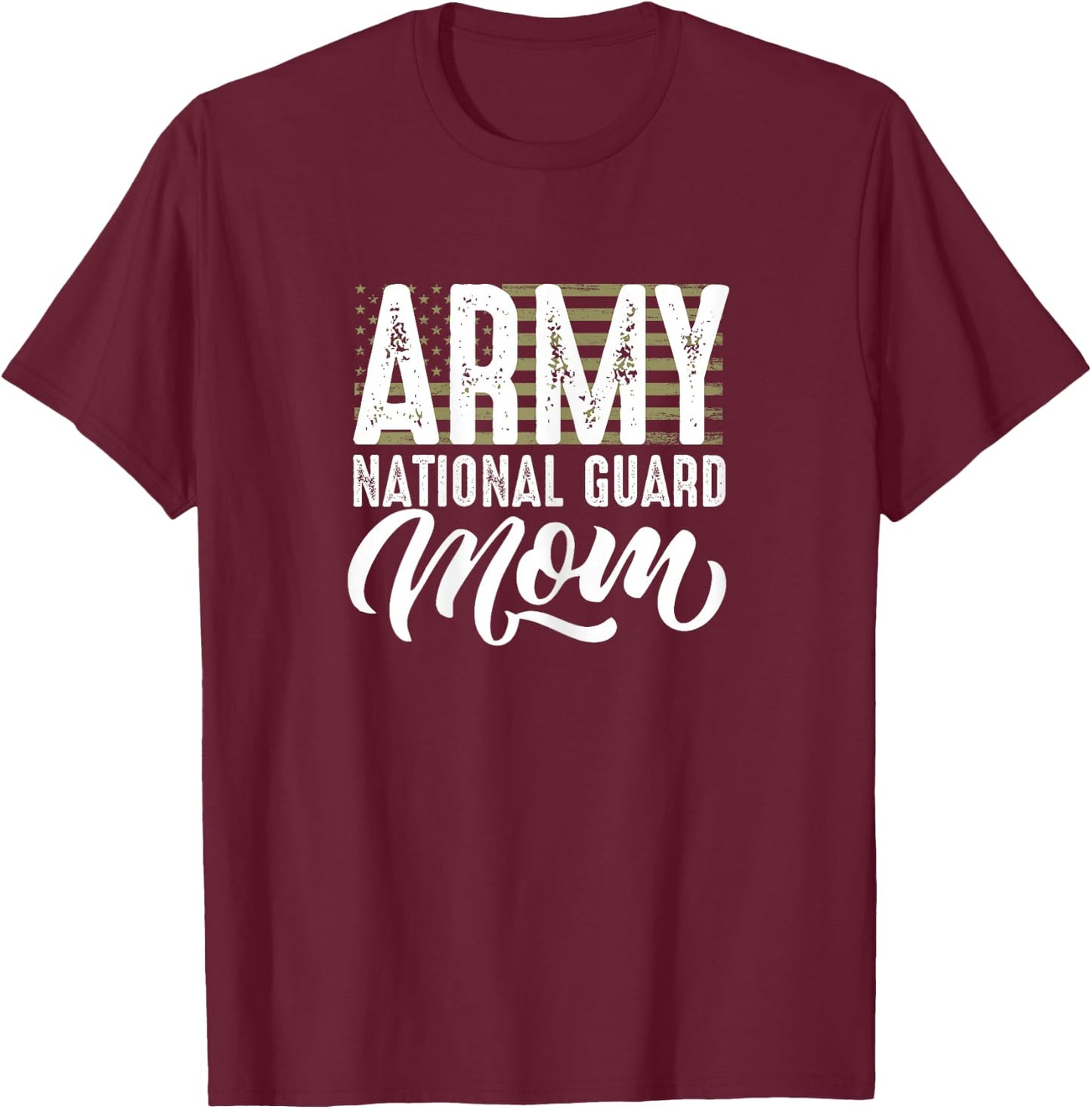 Army National Guard mom of Hero Military T-Shirt - T-Shirt | Maroon