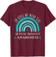 Sexual Assault Awareness Month Rainbow Teal Ribbon Support T-Shirt - T-Shirt | Maroon