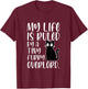 My Life Is Ruled By A Tiny Furry Overlord Cat Lover Funny T-Shirt - T-Shirt | Maroon