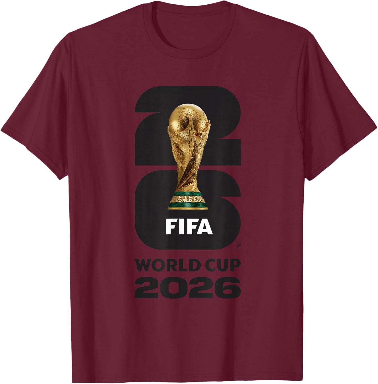 FIFA World CUP26 FIFA Gold Trophy T-Shirt - T-Shirt | Maroon