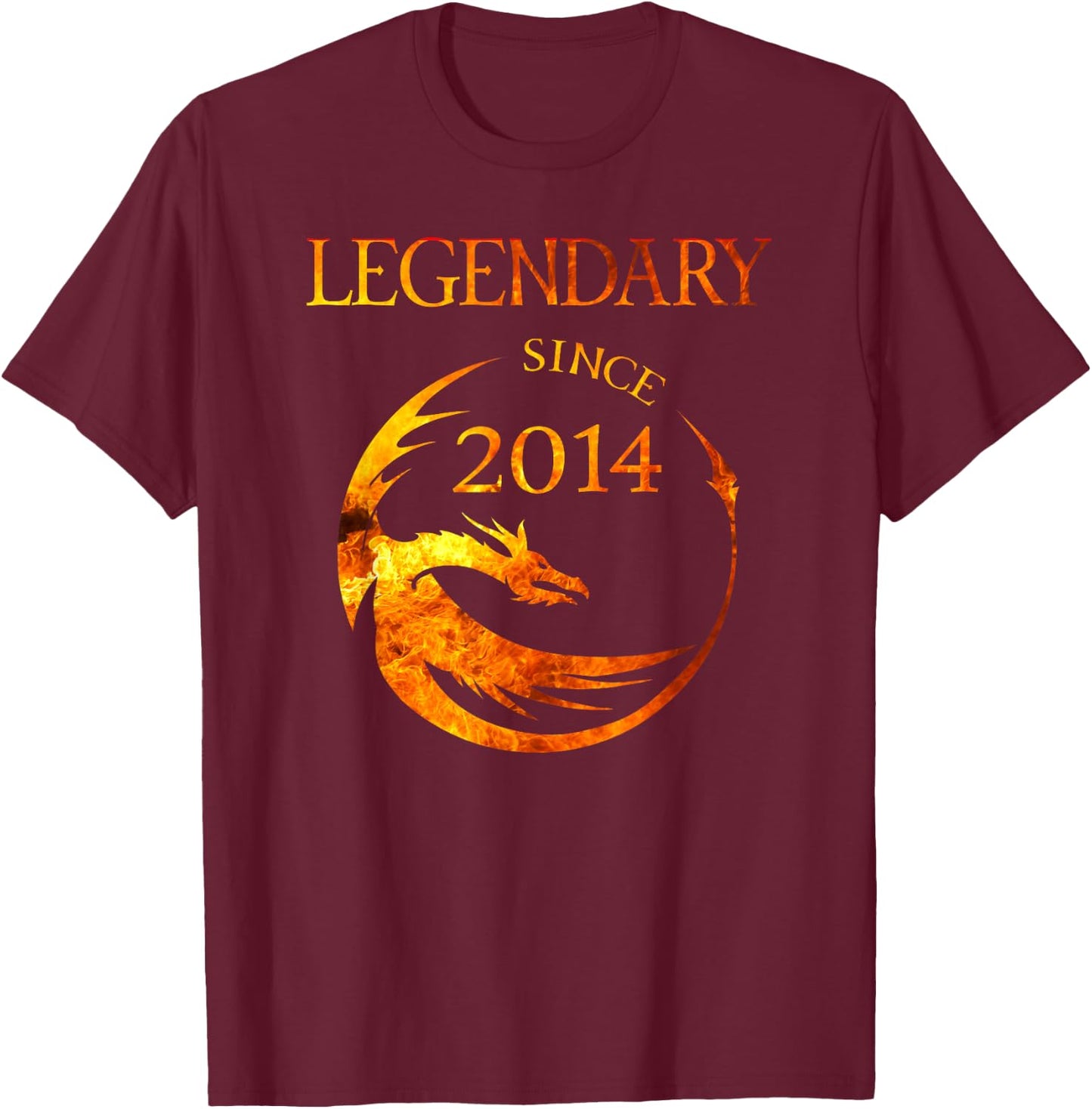 11th Birthday Gift - Dragon Legendary Since 2014 T-Shirt - T-Shirt | Maroon
