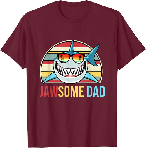 Retro Jawsome Dad Shark Funny Fathers Day Family Daddy Papa