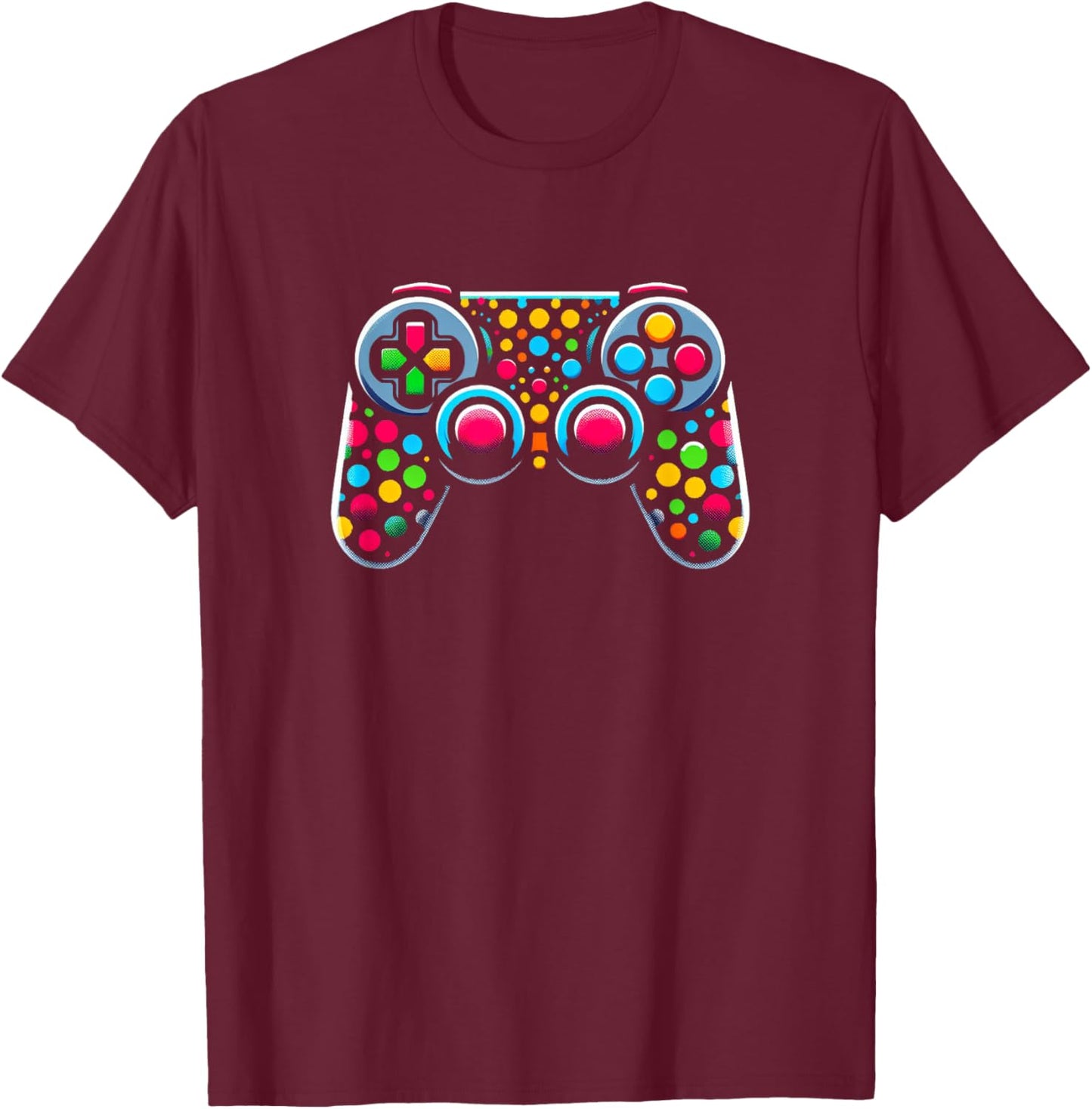 Boys Polka Dot Shirt Gaming Dots Boys Kid Toddler Youth T-Shirt - T-Shirt | Maroon