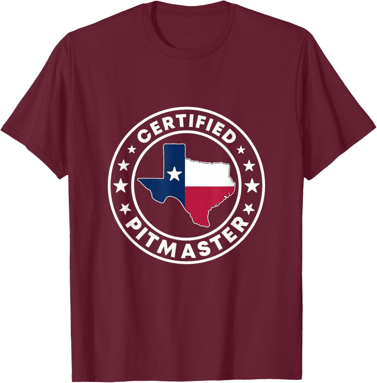 Certified Pitmaster Texan BBQ Grilling Texas Barbecue Grill T-Shirt - T-Shirt | Maroon