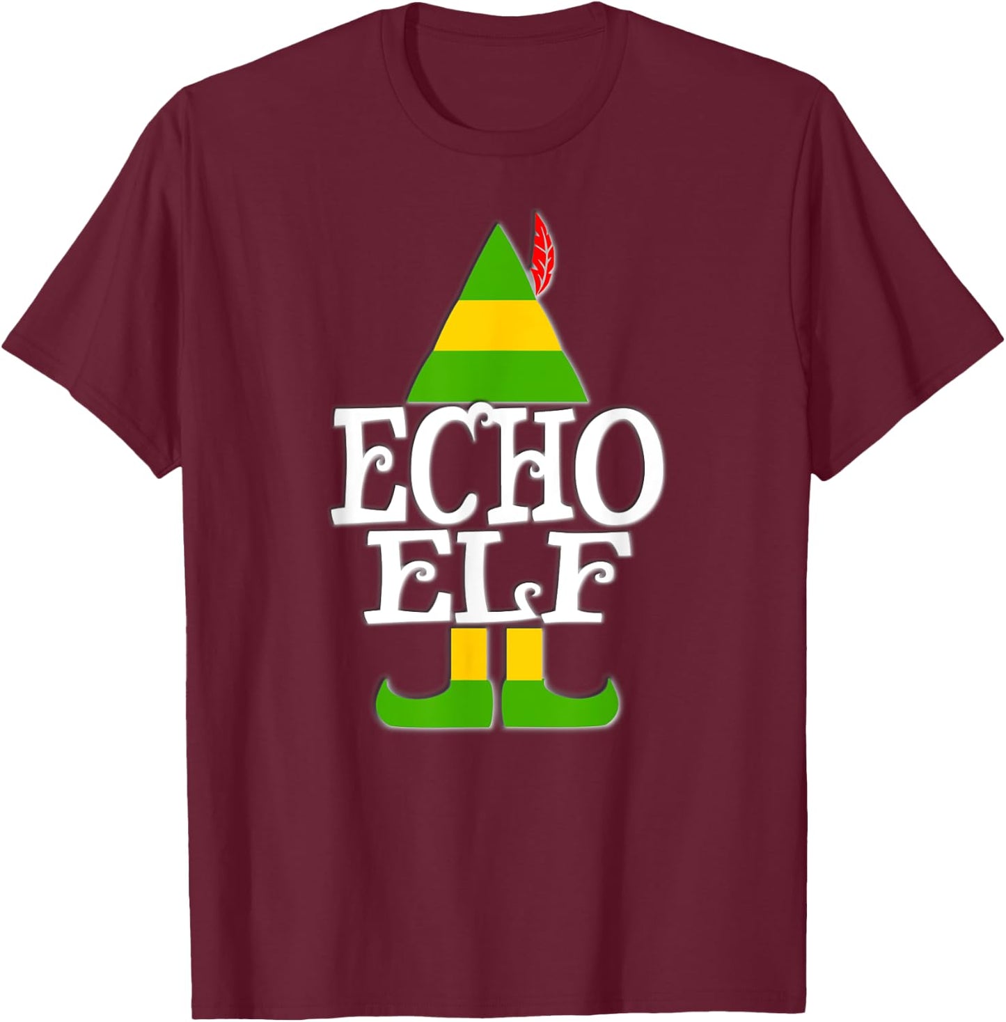 Echo Elf RDCS Cardiac Ultrasound Tech Christmas Sonographer T-Shirt - T-Shirt | Maroon