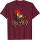 Parrot Riding A Bike - Funny Bird Owner & Bicycle Rider T-Shirt - T-Shirt | Maroon