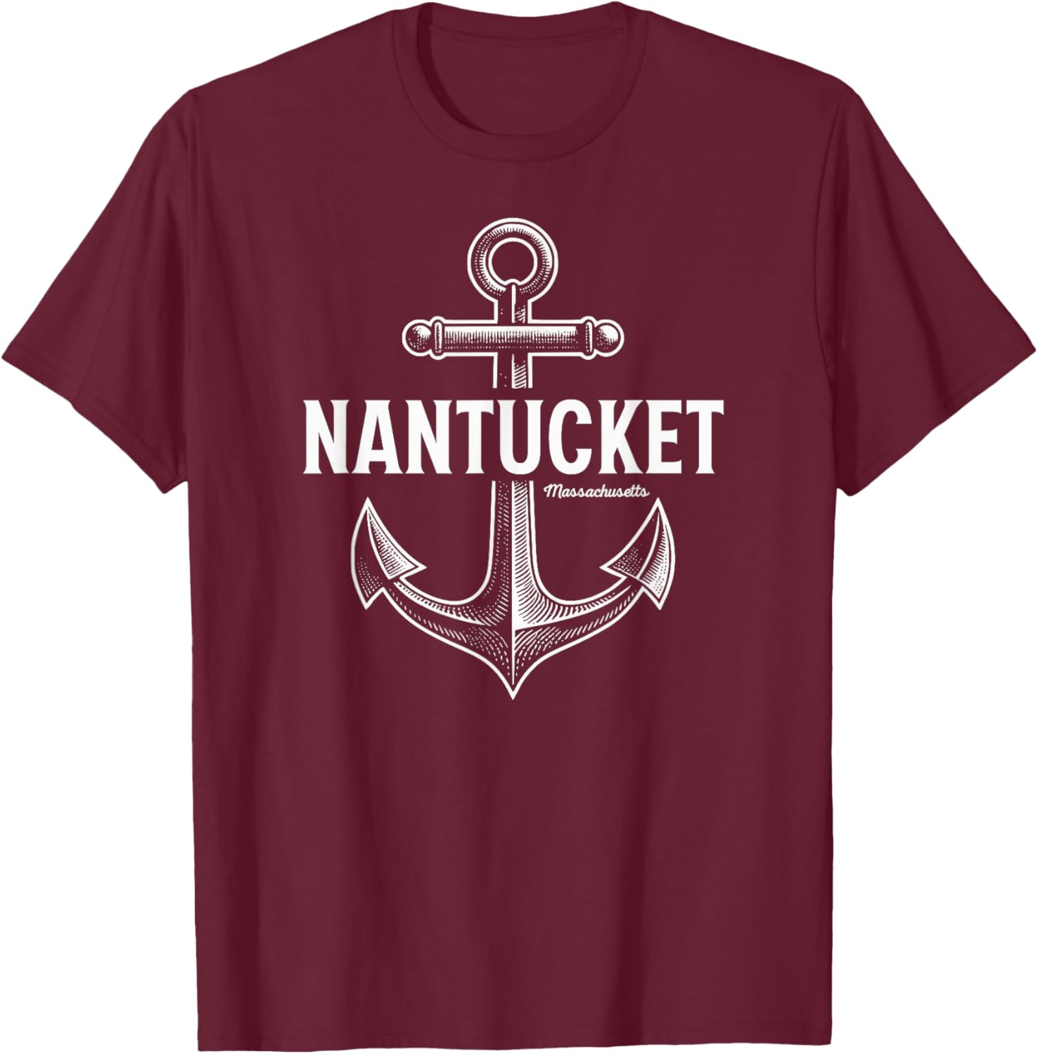 Nantucket Massachusetts Ancre vintage T-Shirt - T-Shirt | Maroon