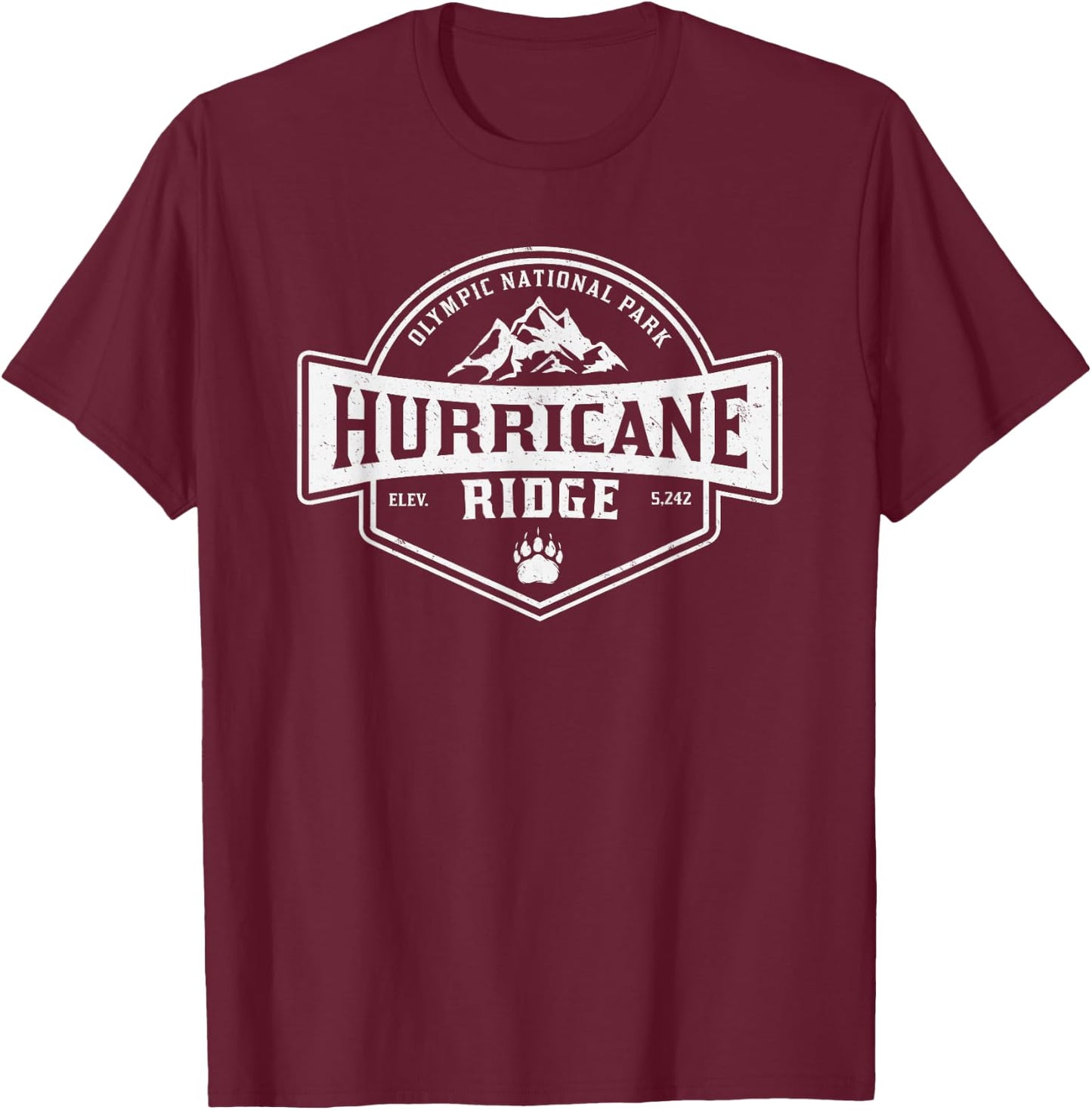 Hurricane Ridge Olympic National Park T-Shirt - T-Shirt | Maroon