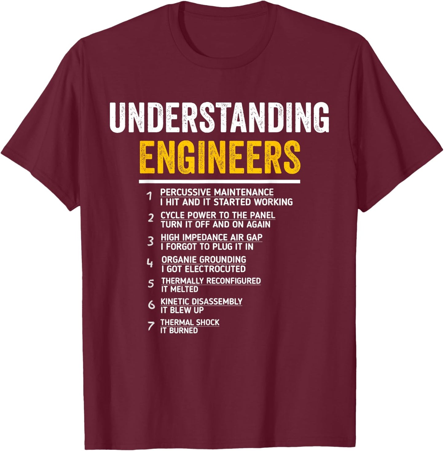 Understanding Engineers Funny Mechanical Engineering T-Shirt - T-Shirt | Maroon