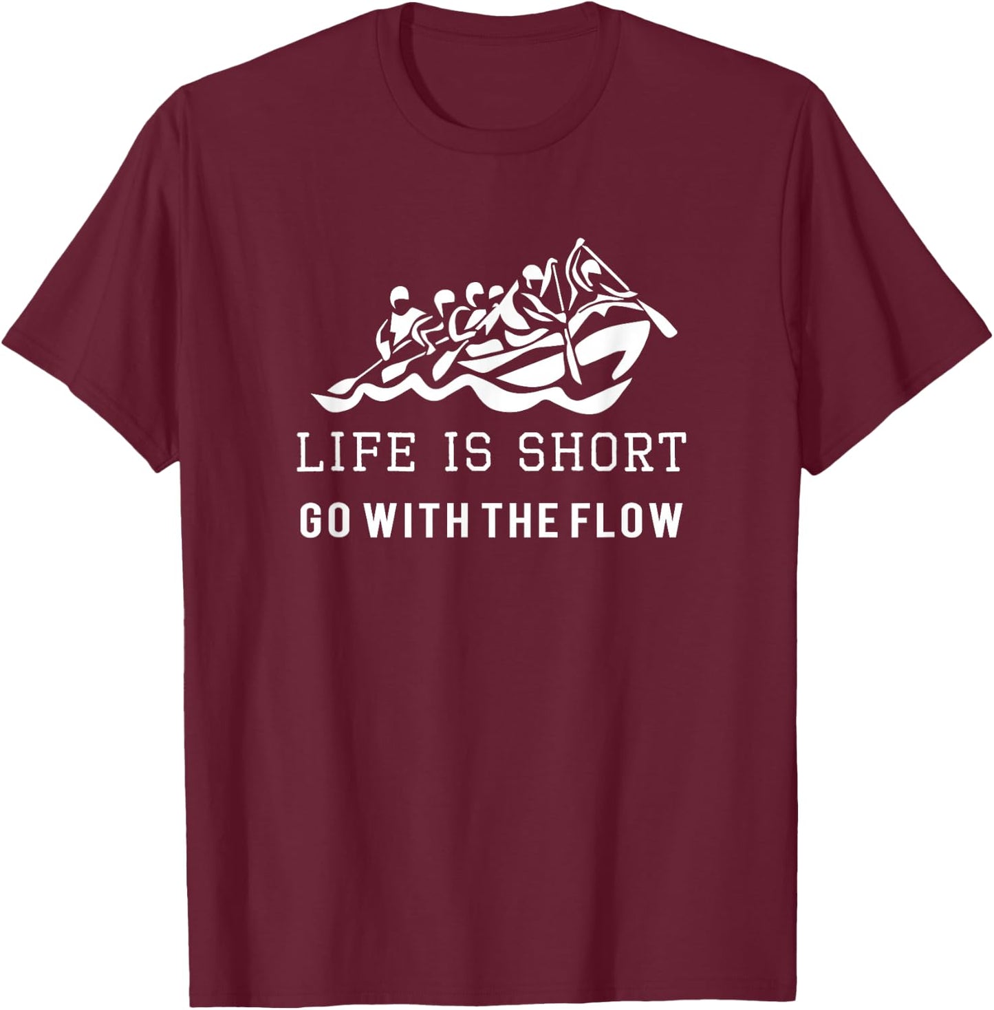 Cool Go With the Flow Whitewater Rafting Gift T-Shirt - T-Shirt | Maroon