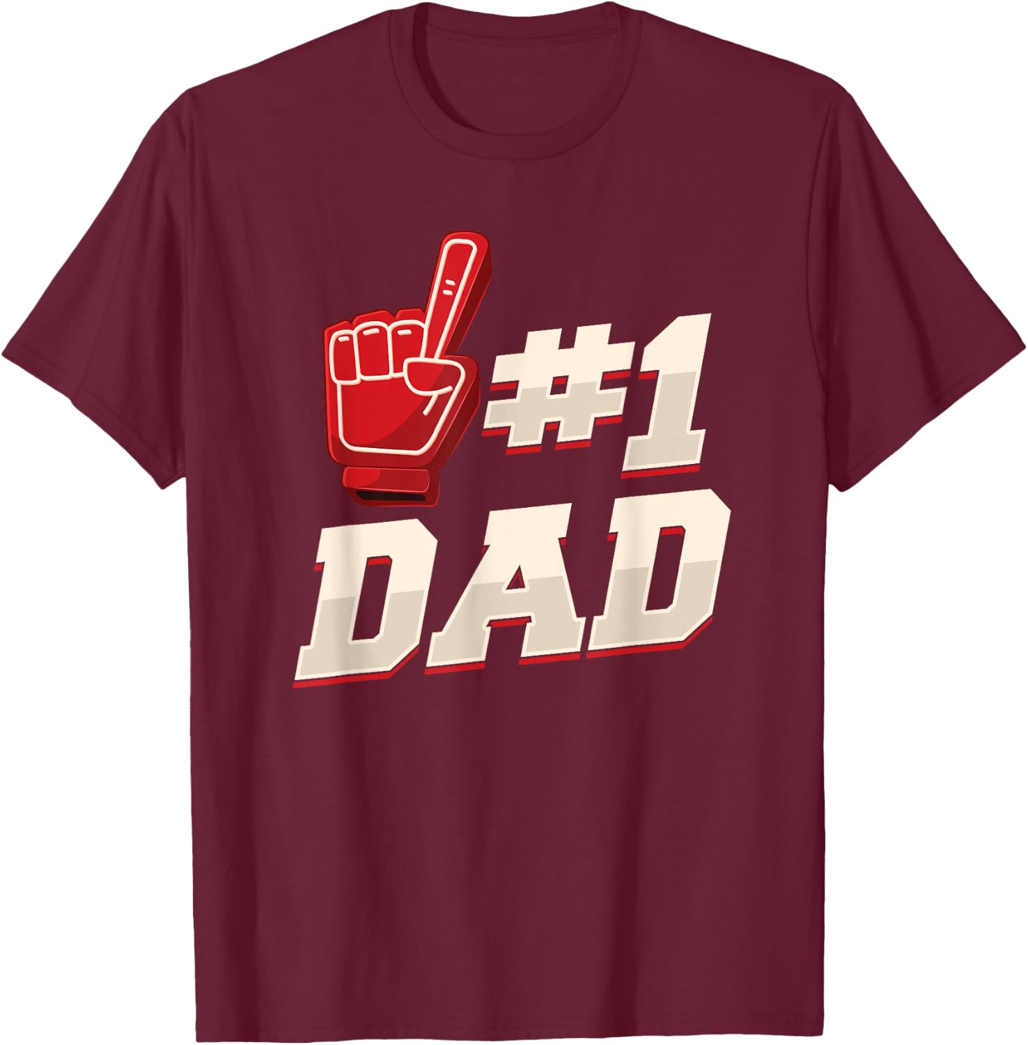 Athletic #1 Dad Number 1 Father Dad Father Father's Day T-Shirt - T-Shirt | Maroon