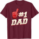 Athletic #1 Dad Number 1 Father Dad Father Father's Day T-Shirt - T-Shirt | Maroon