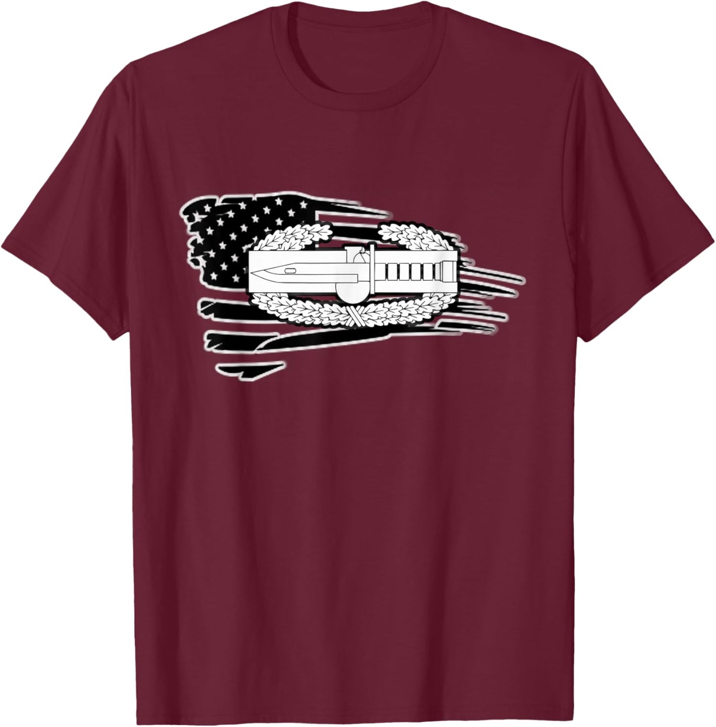 Army Combat Action Badge T-Shirt - T-Shirt | Maroon