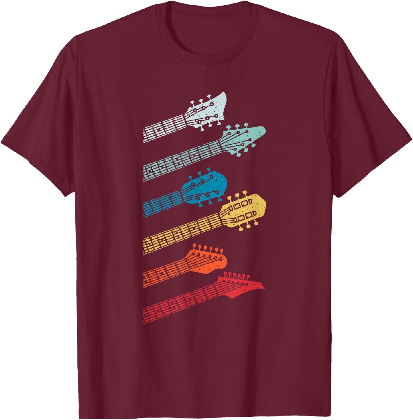 Vintage Guitar Gift Women Music Band Guitarist Stuff T-Shirt - T-Shirt | Maroon