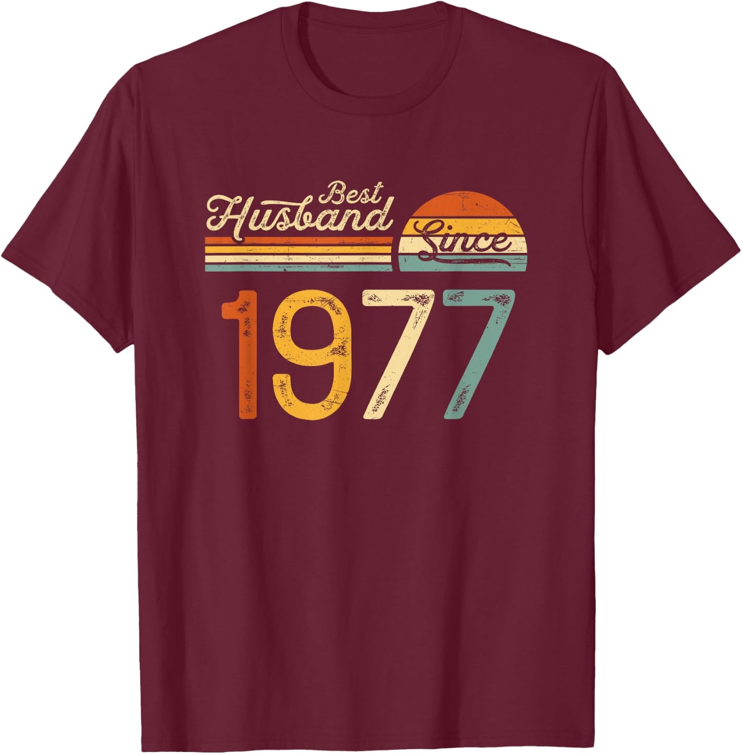 48th wedding anniversary 48 years - Best Husband Since 1977 T-Shirt - T-Shirt | Maroon