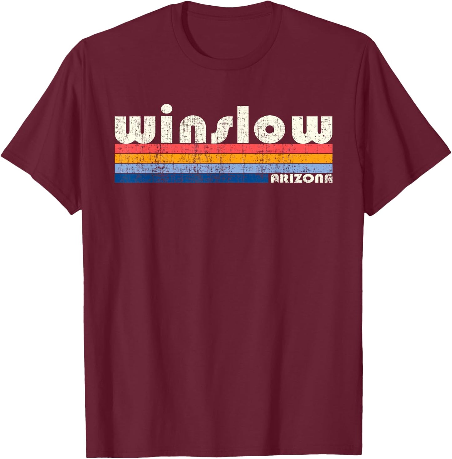 Vintage 70s 80s Style Winslow AZ T-Shirt - T-Shirt | Maroon
