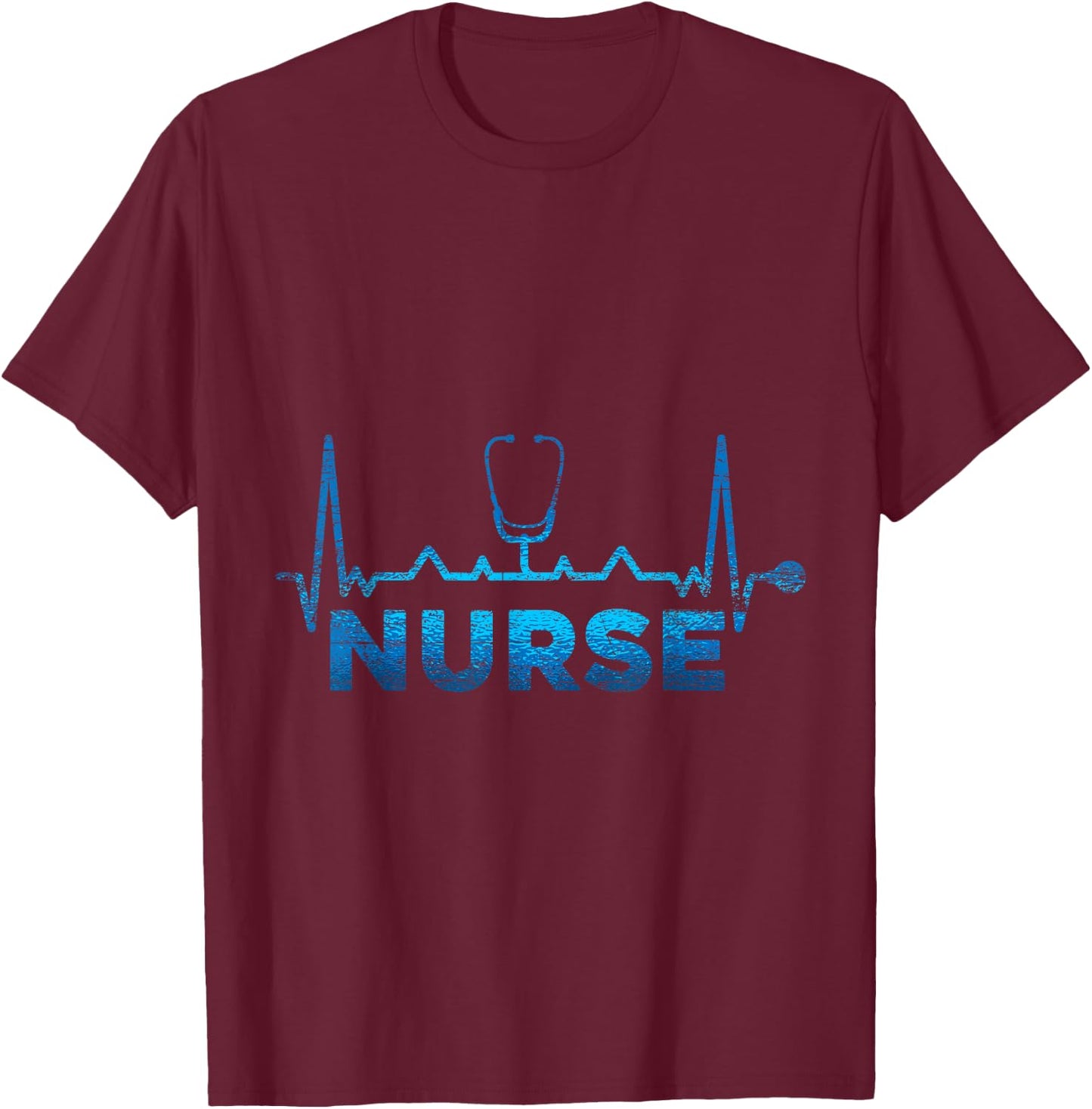 Heartbeat Nurse T-Shirt - T-Shirt | Maroon