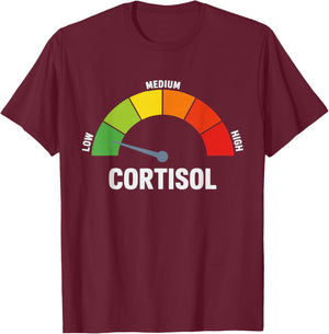 Niedriger Cortisolspiegel Meme T-Shirt - T-Shirt | Maroon