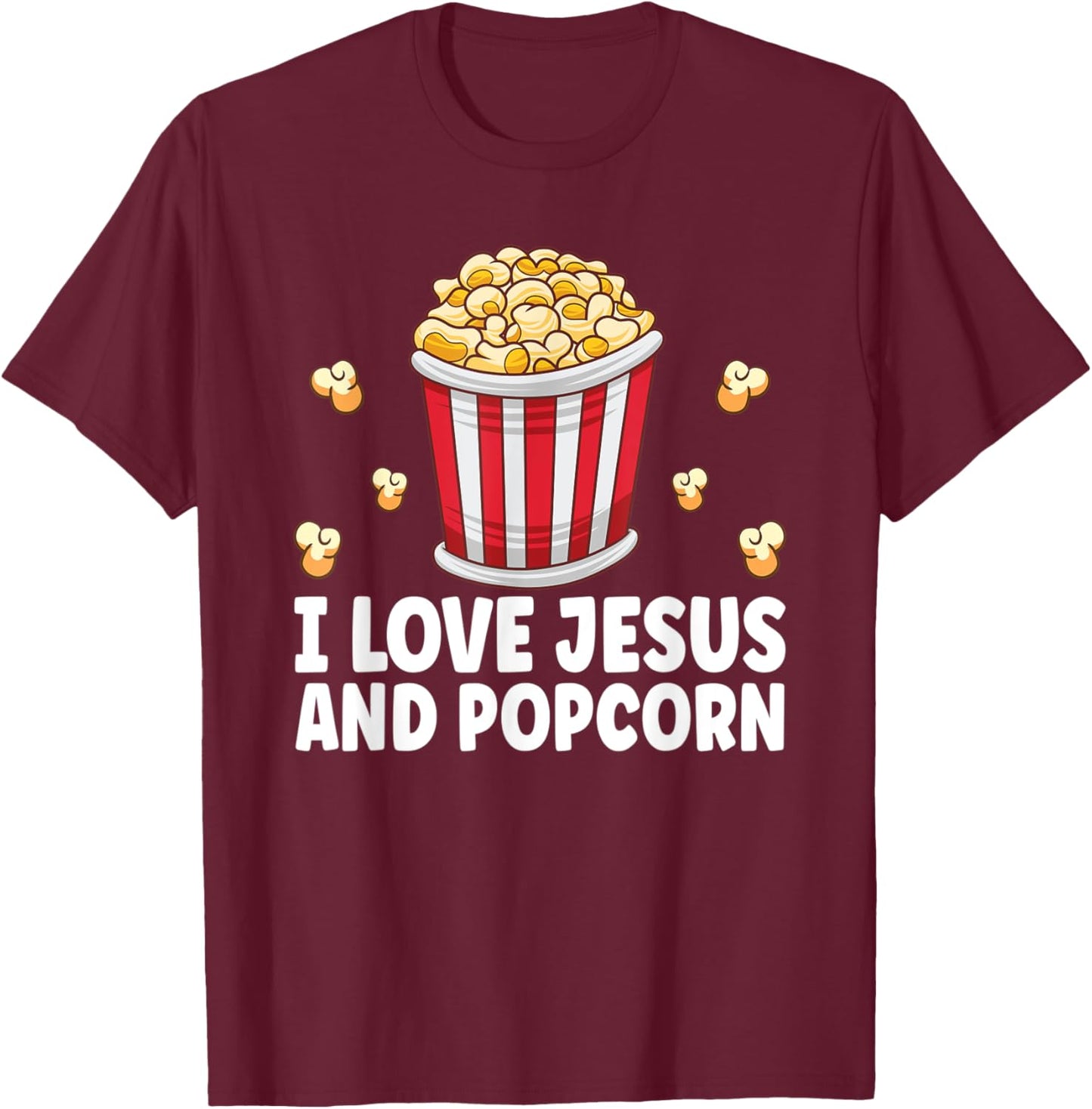 Popcorn Lover Movie Snack Theater Funny Cinema T-Shirt - T-Shirt | Maroon