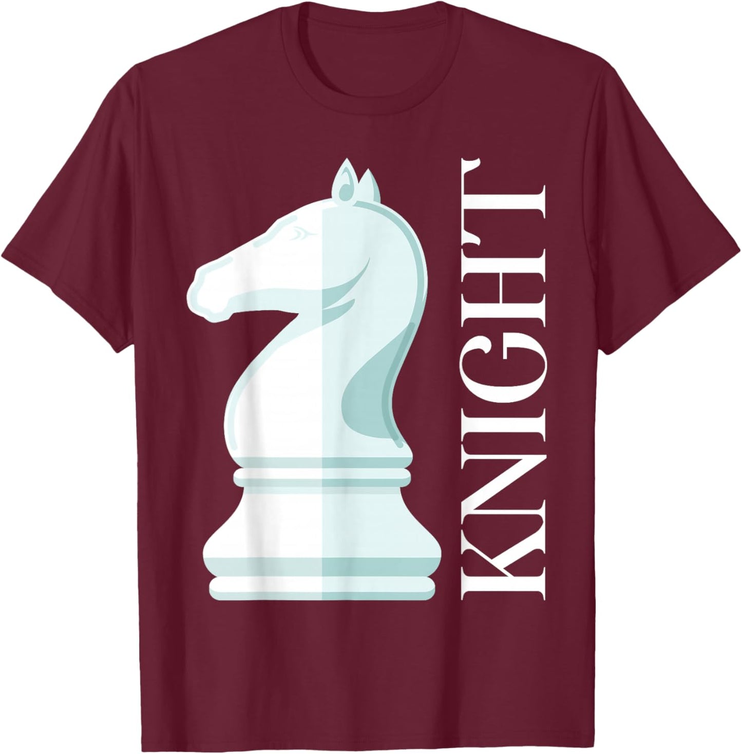 White Knight Chess Piece Chess Lovers Gag Gifts Men Kids T-Shirt - T-Shirt | Maroon