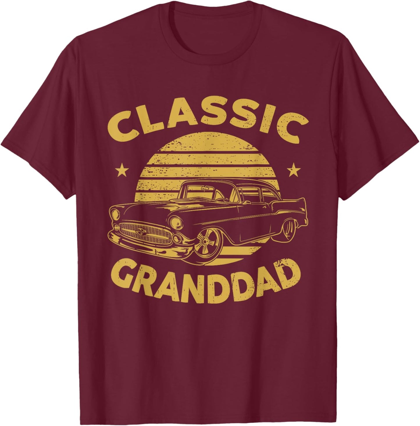 Granddad Vintage Retro Classic Funny Car Lover Enthusiast T-Shirt - T-Shirt | Maroon