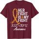 RSD CRPS Awareness Her Fight Is My Warrior Fighter Support T-Shirt - T-Shirt | Maroon