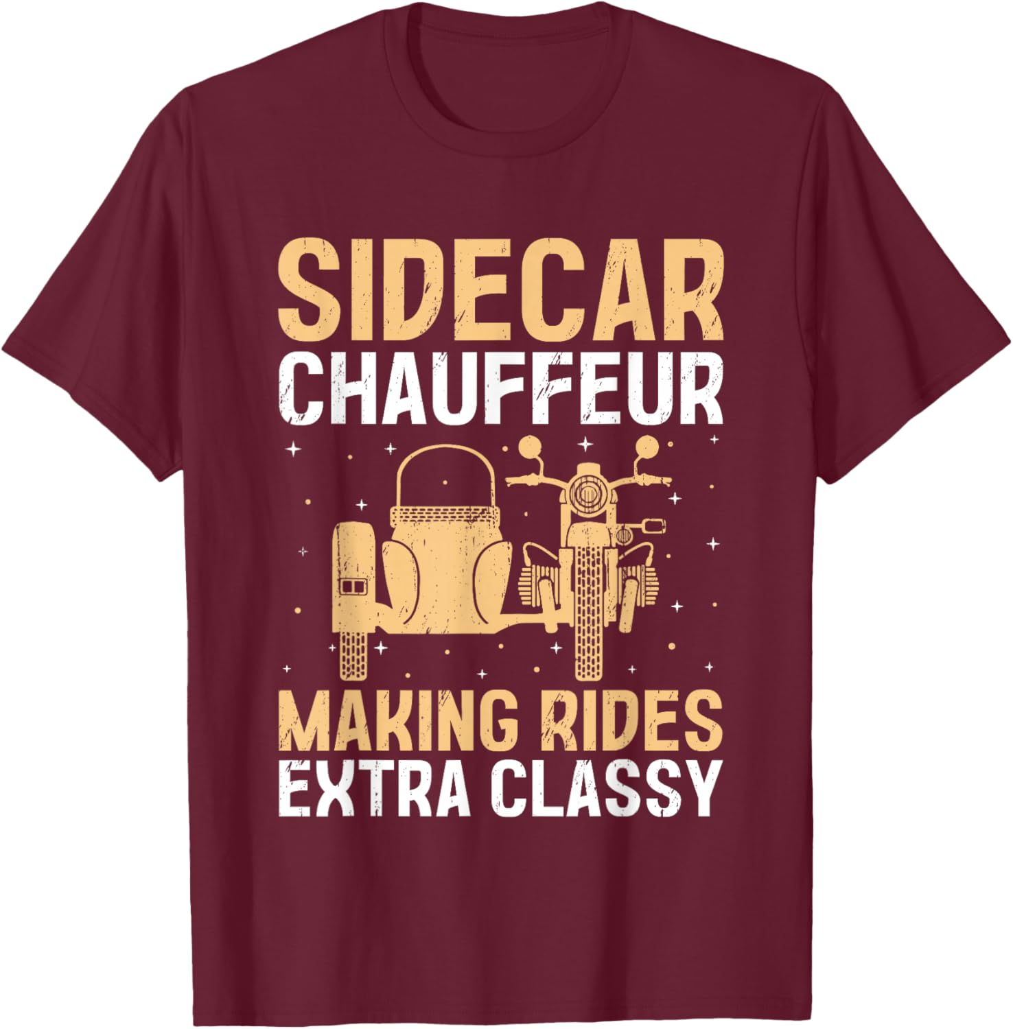 Sidecar Motorcycle Motorcyclist Bike Motorbike Sidecar Rider T-Shirt - T-Shirt | Maroon
