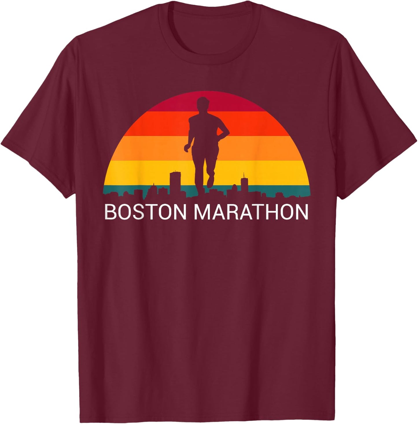 Boston 26.2 Miles 2021 Marathon Running Friend Run Support T-Shirt - T-Shirt | Maroon