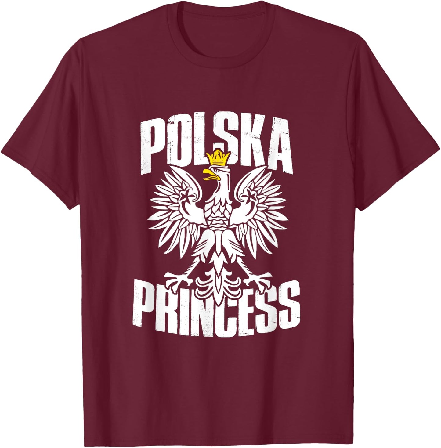 Polska Princess Retro Vintage Eagle Polish Pride Poland T-Shirt - T-Shirt | Maroon