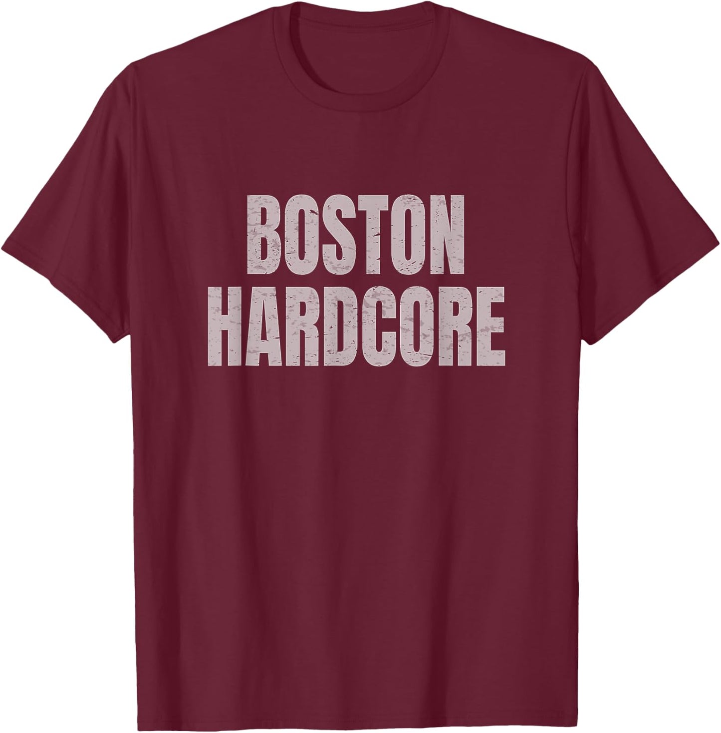 Distressed Boston hardcore punk T-Shirt - T-Shirt | Maroon