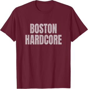 Distressed Boston hardcore punk T-Shirt - T-Shirt | Maroon