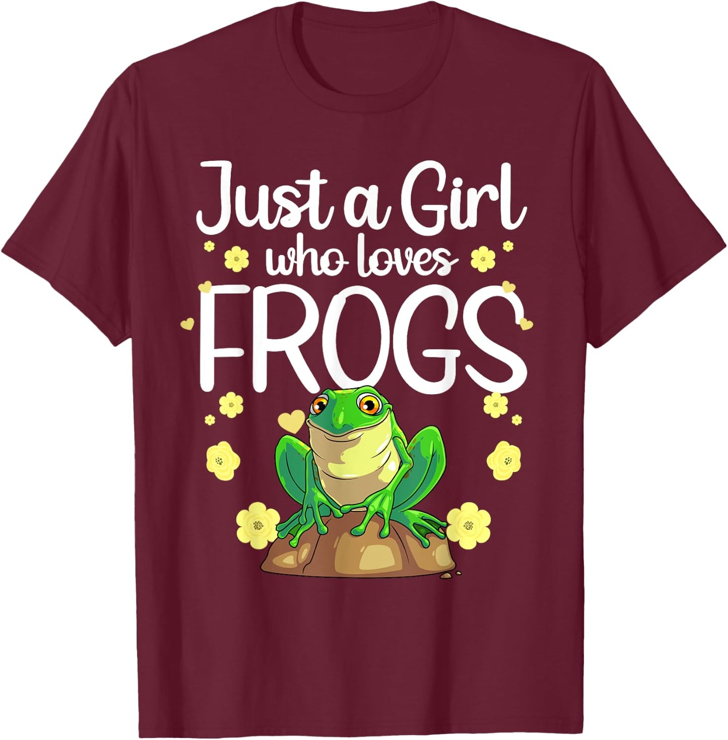 Cool Frog Girls Kids Toad Frog Lovers Zookeeper T-Shirt - T-Shirt | Maroon