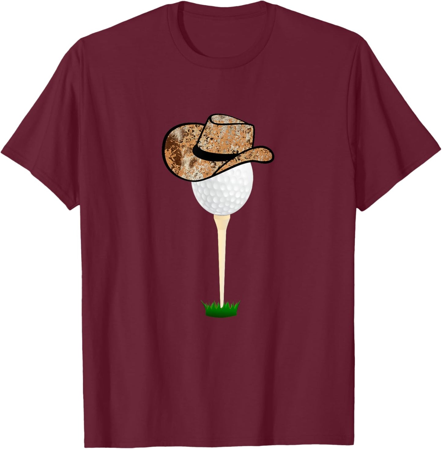 Funny Golfing Cowboy Apparel Holiday Golf Ball T-Shirt - T-Shirt | Maroon