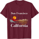 San Francisco California Cityscape Men Women and Youth T-Shirt - T-Shirt | Maroon