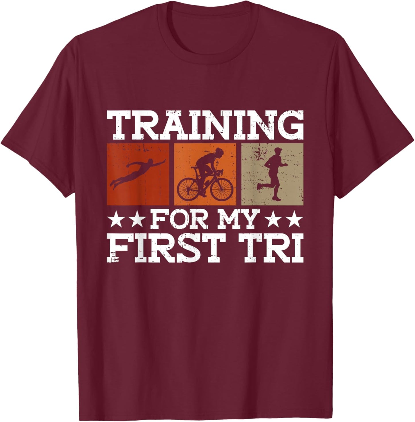 Entraînement pour Mon Premier Triathlon - Triathlète d'entraînement T-Shirt - T-Shirt | Maroon