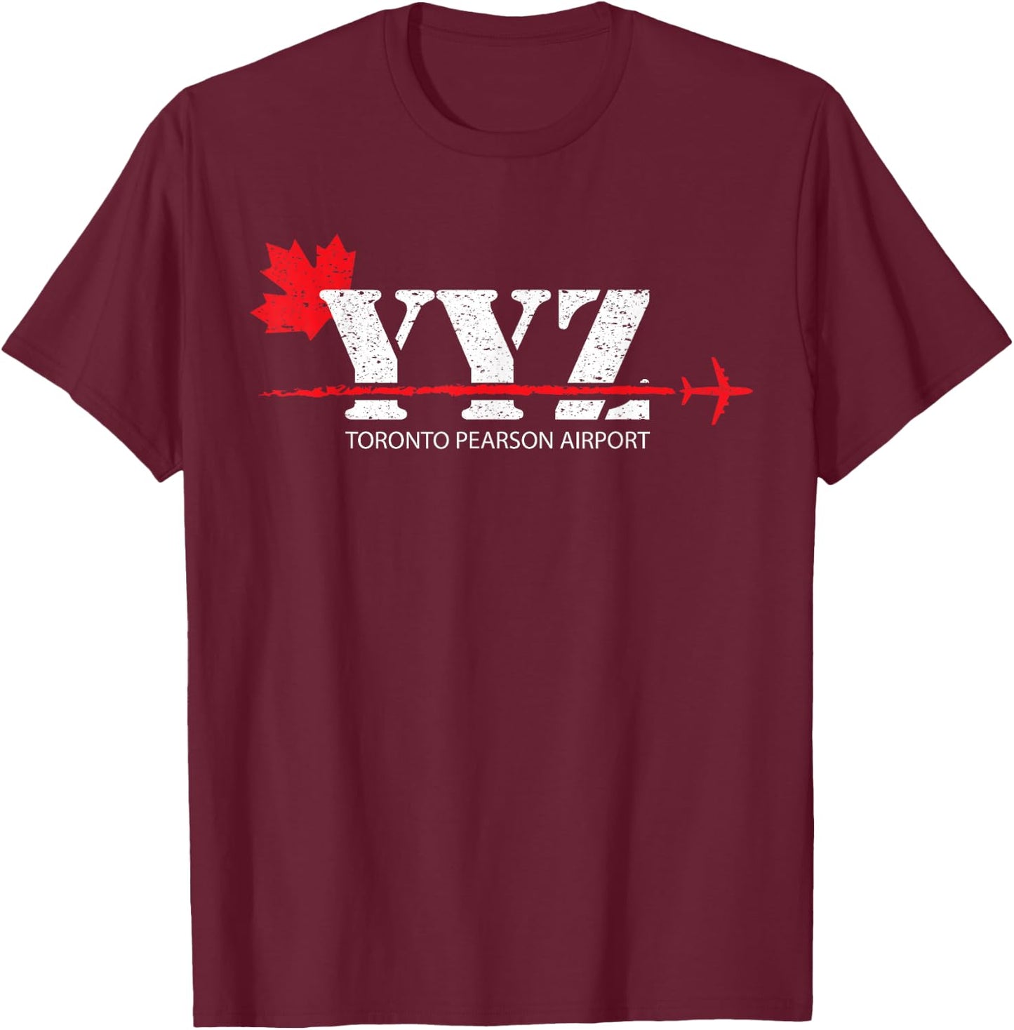 Retro Vintage Toronto YYZ Maple Leaf Airport Code T-Shirt - T-Shirt | Maroon