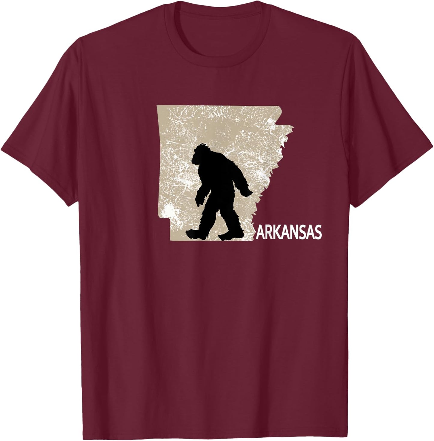 Funny Bigfoot I Believe Loves Arkansas AR Sasquatch T-Shirt - T-Shirt | Maroon