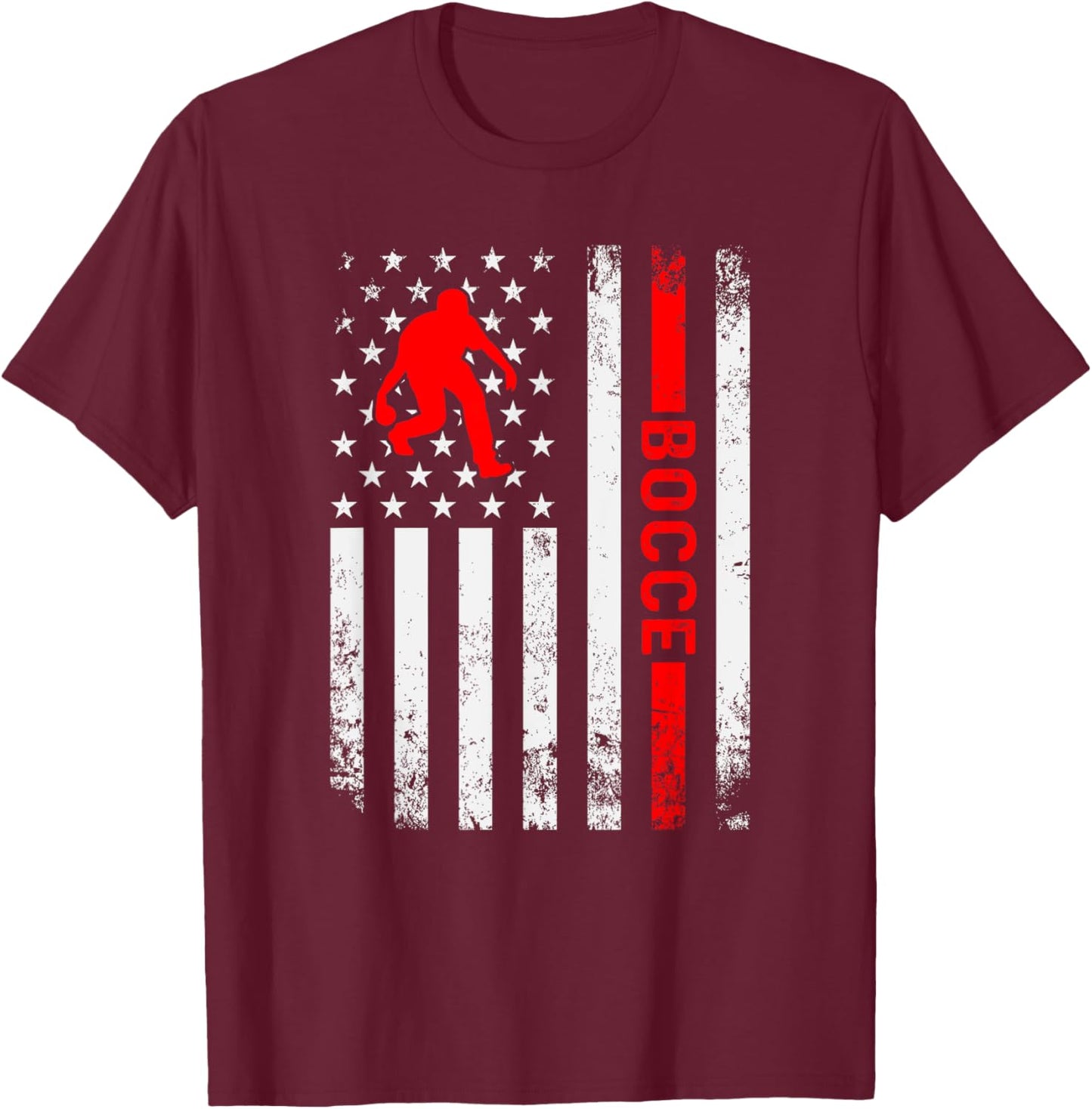 Vintage Bocce Player - Bocce Ball Fans - Bocce Ball Player T-Shirt - T-Shirt | Maroon