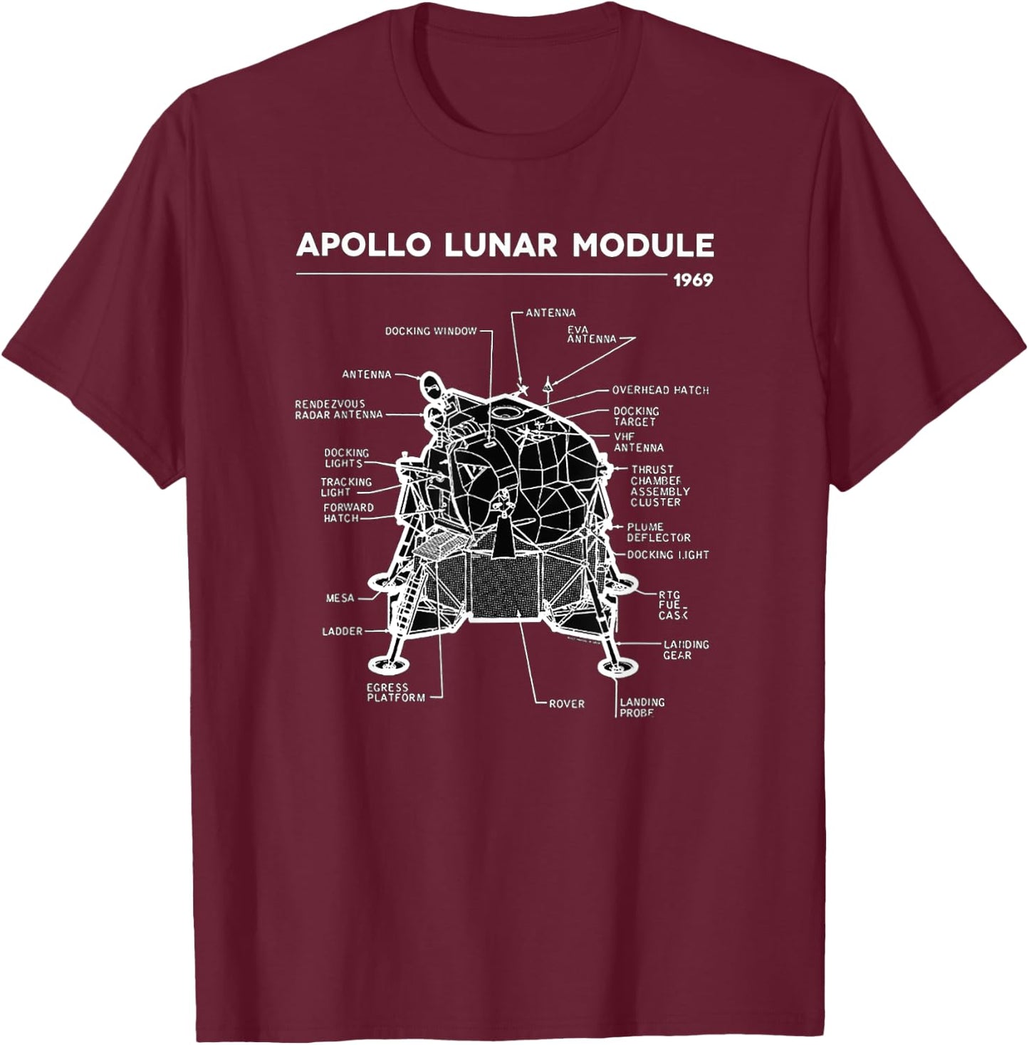 Lunar Module First Moon Landing 1969 T-Shirt - T-Shirt | Maroon