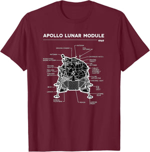 Lunar Module First Moon Landing 1969 T-Shirt - T-Shirt | Maroon