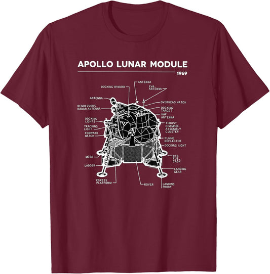 Lunar Module First Moon Landing 1969 T-Shirt - T-Shirt | Maroon