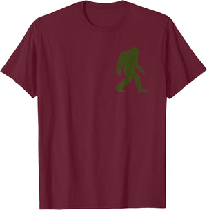 Bigfoot Cool I Believe Sasquatch Believers Distressed Pocket T-Shirt - T-Shirt | Maroon