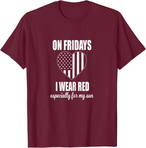 Deployed Son Design For Mom - Red Friday Military T-Shirt - T-Shirt | Maroon