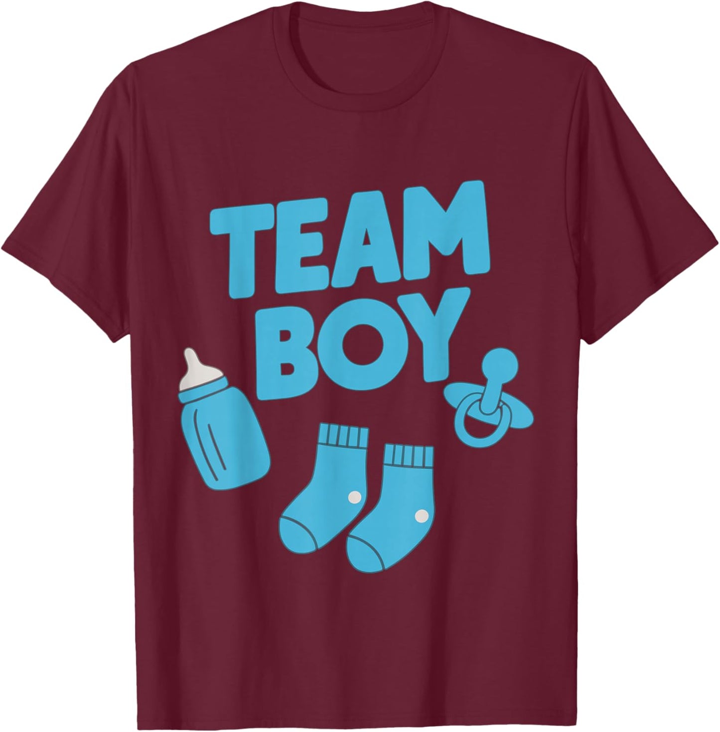 Gender Reveal Party Team Boy T-Shirt - T-Shirt | Maroon