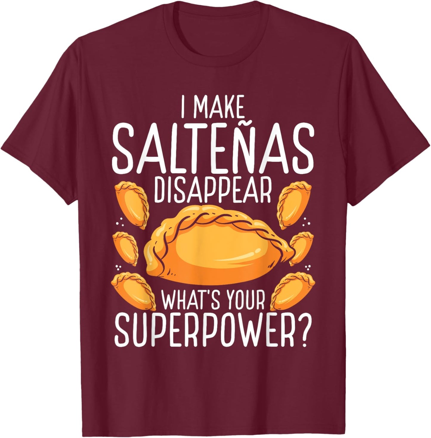 Bolvianos Food Bolivian Saltea Bolivianas Pride Adult - Bolivian Flag Print - Short Sleeve - Black - Small T-Shirt - T-Shirt | Maroon