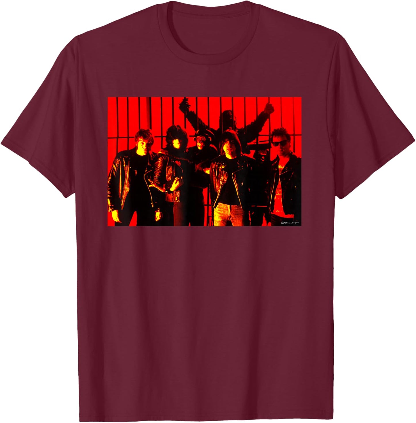The Ramones Animal Boy Alt Shot by George DuBose T-Shirt - T-Shirt | Maroon