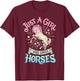 Horse Just A Girl Who Loves Horseback Riding Equestrian Farm T-Shirt - T-Shirt | Maroon