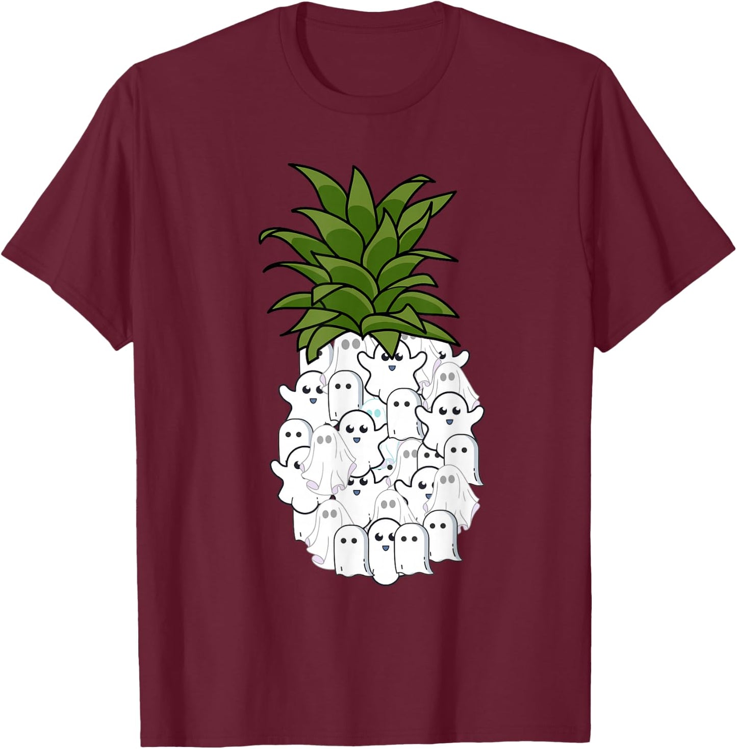 Halloween Pineapple Costume Funny Party Ghost Pineapple Love T-Shirt - T-Shirt | Maroon