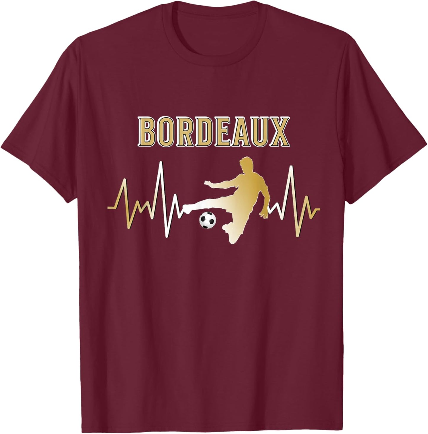 Bordeaux Football Supporter Gift , Black, S T-Shirt - T-Shirt | Maroon